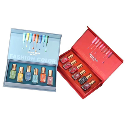 Customized Gel Nail Polish Subscription Box Grey Board Matt Lamination Gold Foil