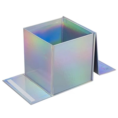 Collapsible Crate Storage Box Square Collapsible Wig Magnetic Box With Ribbon