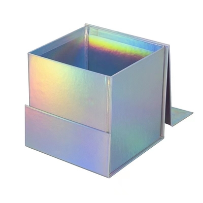 Collapsible Crate Storage Box Square Collapsible Wig Magnetic Box With Ribbon