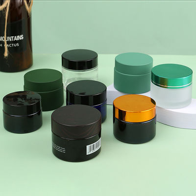 Matte Black Blue Green Cosmetic Bottle Packaging Glass Cream Jar 5g 10g 15g 30g 50g 100g