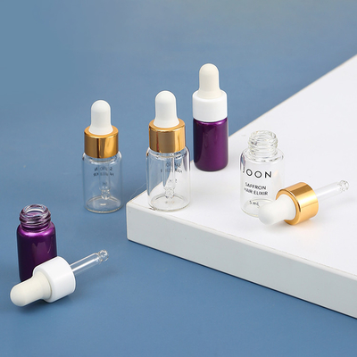 3ml 5ml 10ml 15ml Essential Oil Thin Wall Empty Dropper Bottles With Screen Printing