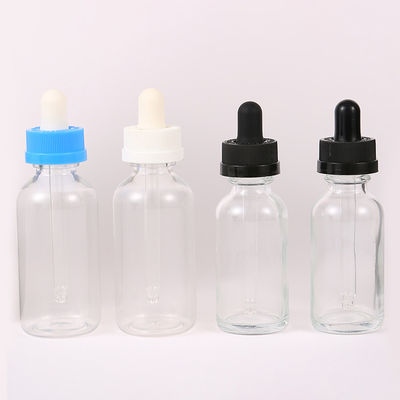 20ml 30ml 50ml 100ml Clear Eco Friendly Dropper Bottles With CRC Black Cap