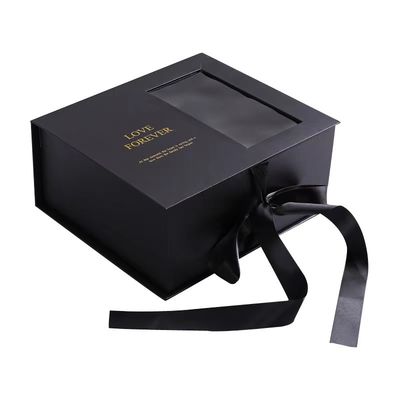 Black Magnetic Biodegradable Packaging Wedding Gift Flower Box Packaging