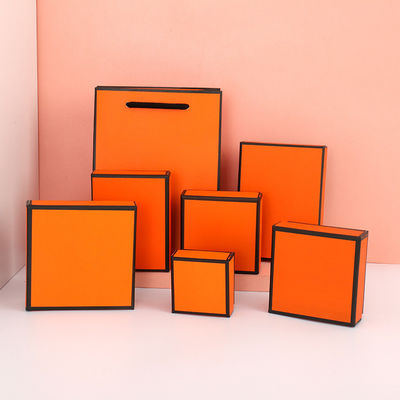 Orange Earrings Necklace Jewelry Ornament Box Brooch Ring Gift Wrap Box