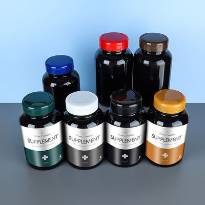 Empty Labels 200ml 300ml PET Pill Organizer Bottle for Pharmacy Pharmaceutical Plastic Vitamin Capsule Container Packaging