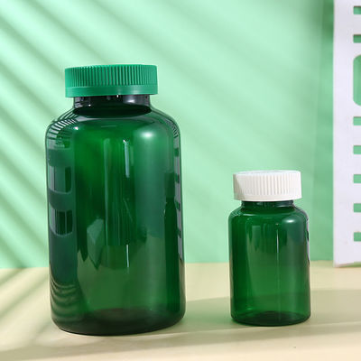 Custom Green PET 150cc 750cc Plastic Jar Medicine Bottle Pill Vitamin Plastic Bottle With CRC Screw Cap Capsule Bottle
