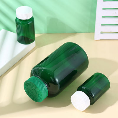 Custom Green PET 150cc 750cc Plastic Jar Medicine Bottle Pill Vitamin Plastic Bottle With CRC Screw Cap Capsule Bottle