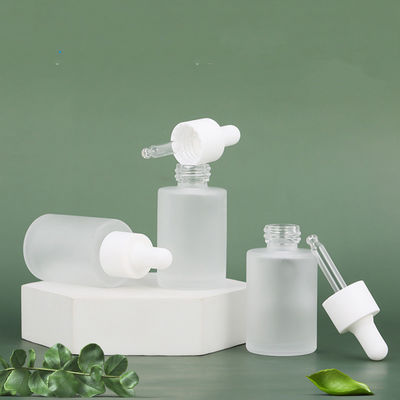 30ml 50ml 60ml Cosmetic Skin Care Essential Oil Essence Packaging Frosted Glass Flat Shoulder Matte Serum Dropper Bottle and Box