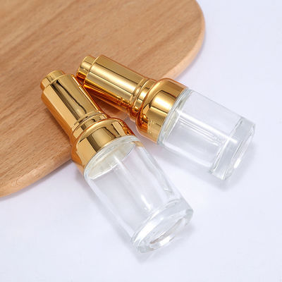 Round Glass Bottle Alu Dropper Essential Oil Bottle with Box Customize Luxury Oil Push Button Flat Shoulder 20ml 30ml 50ml