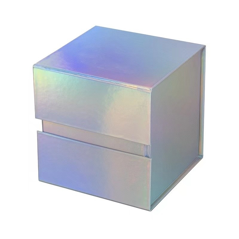 Collapsible Crate Storage Box Square Collapsible Wig Magnetic Box With Ribbon