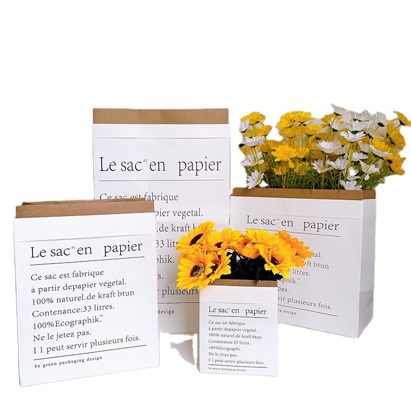 Custom Gift Packing Paper Bag Flower Packing Paper Bag Matte Capping