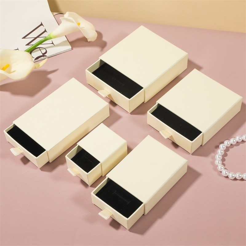 Matt Lamination Jewelry Packaging Box Paper Necklace Bracelet Ring Earring