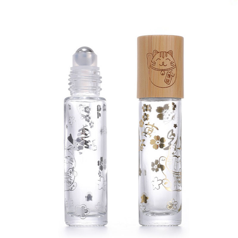 5ml 10ml 15ml Bamboo Wooden Glass Roller Ball Deodorant Bottle for Essential Oil Roll on Perfume without Reed Diffuser